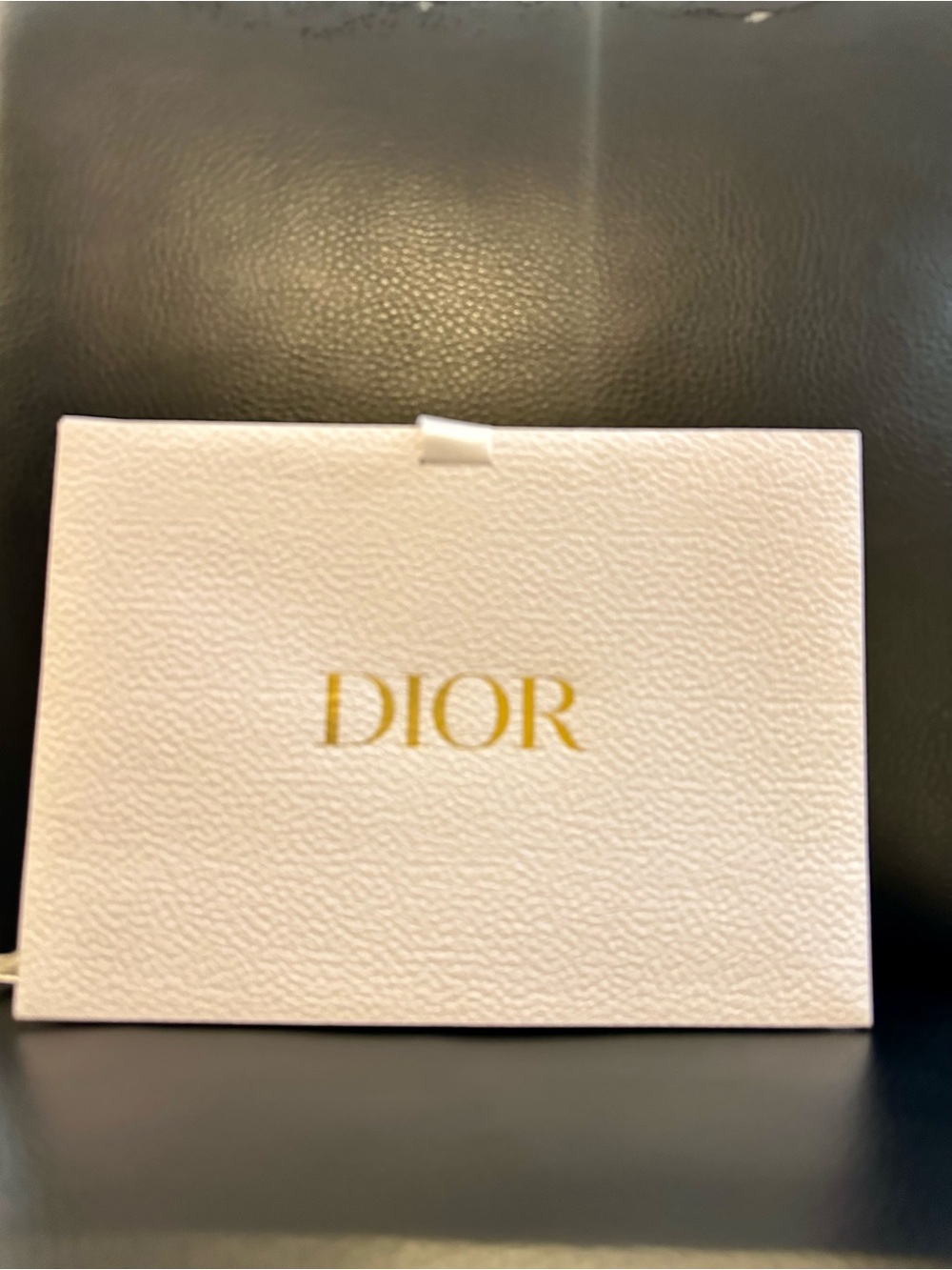 Dior White Shopping Bag with Gold Logo and Ribbon